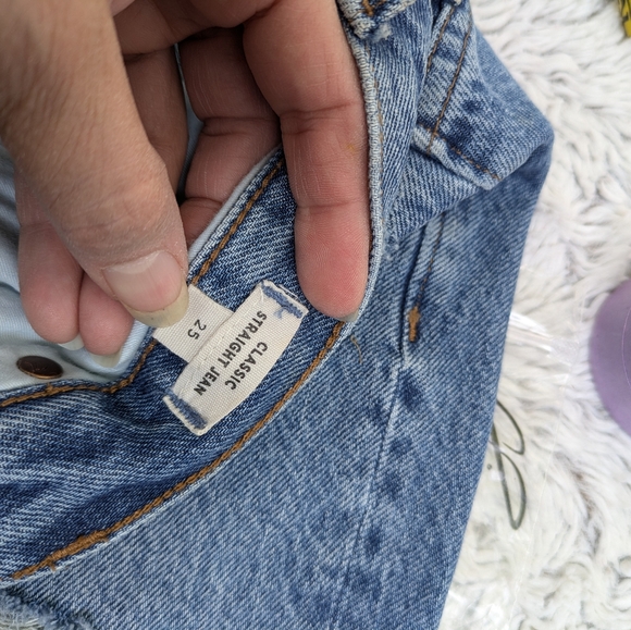 Double frayed madewell classic straight Jean size 25 excellent condition 👖 - Picture 3 of 9